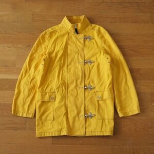 i.e. relaxed Canvas Jacket Womens Yellow Toggle Front Mock Neck Gorpcore Size M